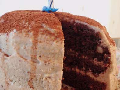 Tarta brownie con relleno de crema de tiramisú - foto 2