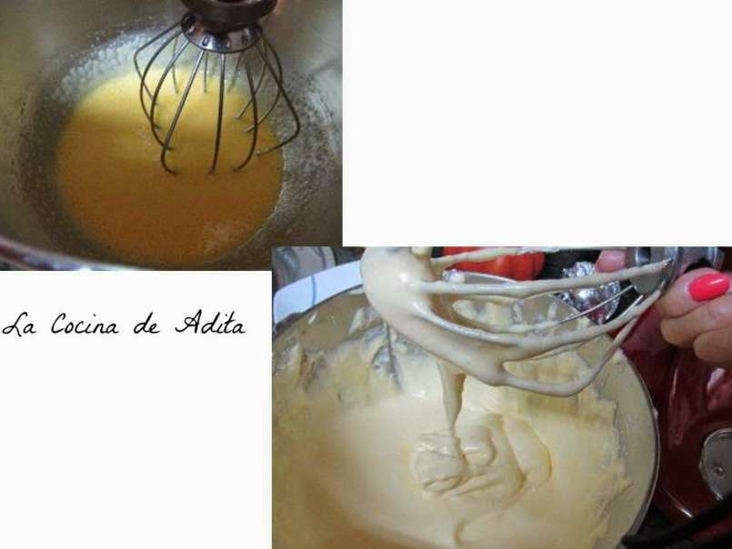 Tarta capuchina decorada con merengue italiano y almendras - foto 3