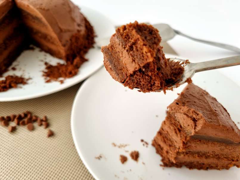 Tarta de chocolate {Sin azúcar y sin horno} - foto 4
