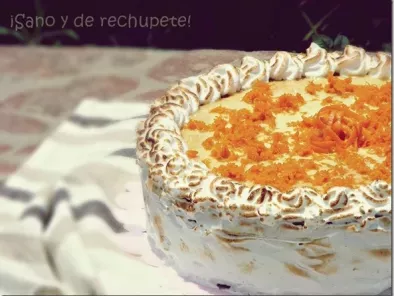 Tarta de crema de naranja y merengue italiano