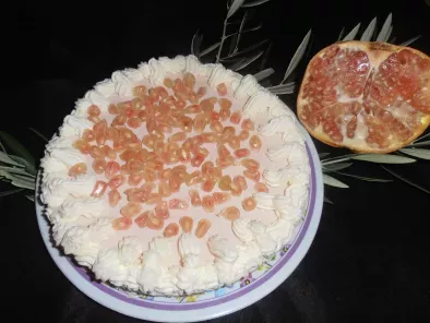 tarta de queso y granada
