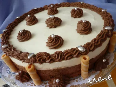 Tarta mousse de chocolate negro y blanco (cumpleaños)