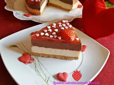Tarta San Valentin: Queso, Chocolate y Fresas - foto 2