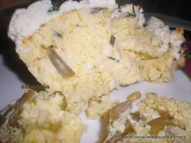 Tortilla al horno judias verdes-requeson/ Omelette soufflée haricots verts-ricotta - foto 3