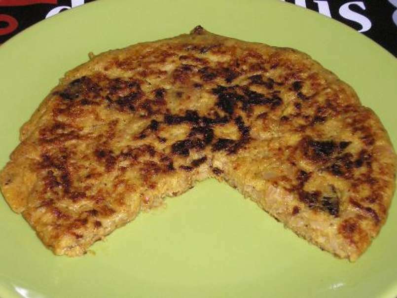 Tortilla de coliflor a la crema de Módena ( sin huevo )