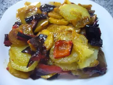 Verduras con patatas a la plancha