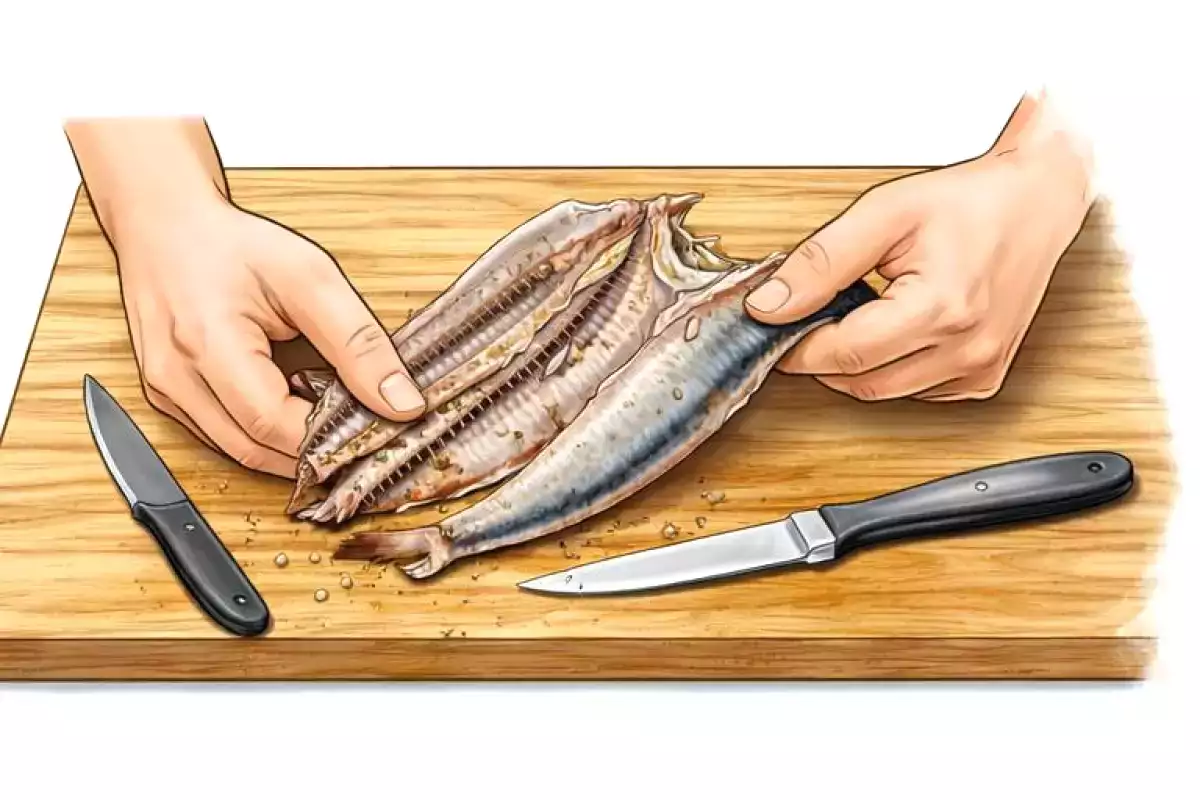 2. Cómo hacerlo con sardina fresca: el corte “en libro