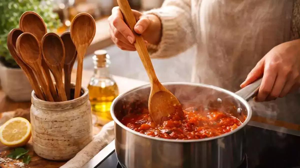 El truco de las abuelas para conservar la cuchara de madera y evitar olores, grietas y suciedad oculta en la cocina