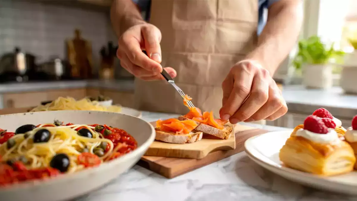 Menú diario, 30 de abril: delicias de salmón, pasta mediterránea y volovanes de frambuesa