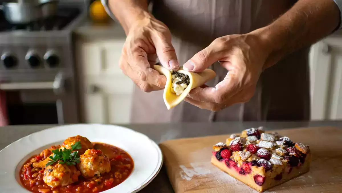 Menú del día, 8 de mayo: un aperitivo distinto, albóndigas marineras y un blondie con frutos rojos