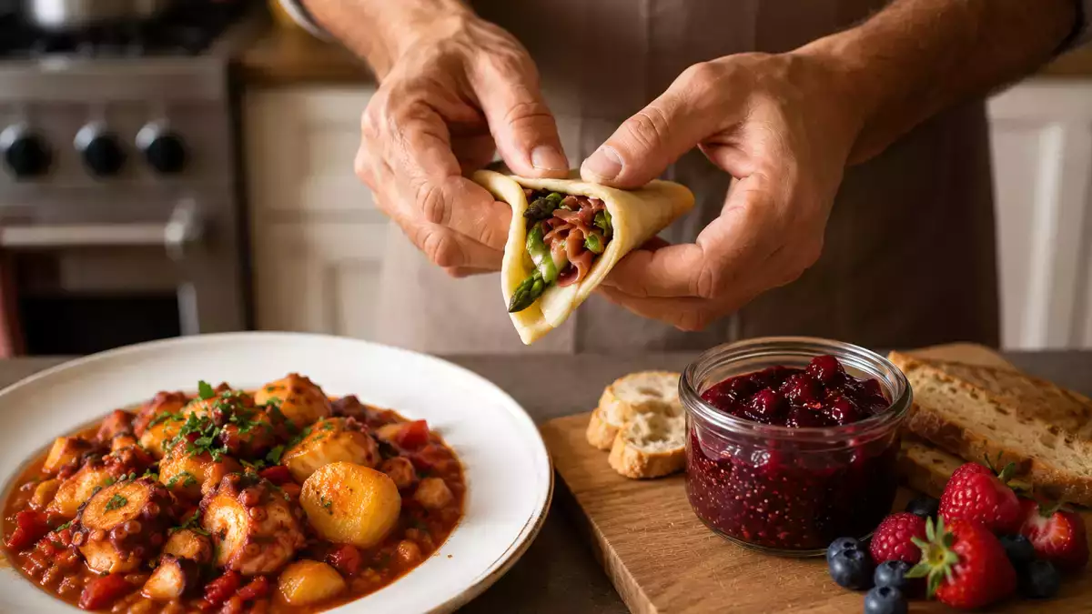 Menú del día, 11 de mayo: delicias de espárragos, pulpo gallego y mermelada saludable