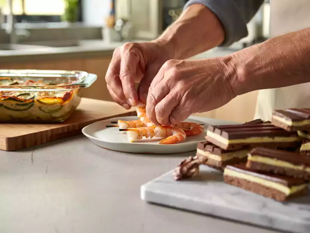 Menú diario, 20 de mayo: delicias de mar, verduras y un final con sabor a chocolate