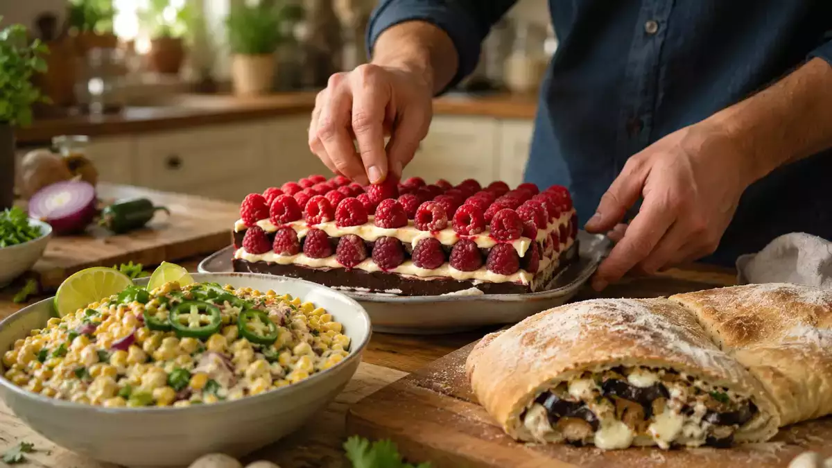 Menú diario, 3 de junio: ensalada de maíz, calzone de champiñón y postre de chocolate