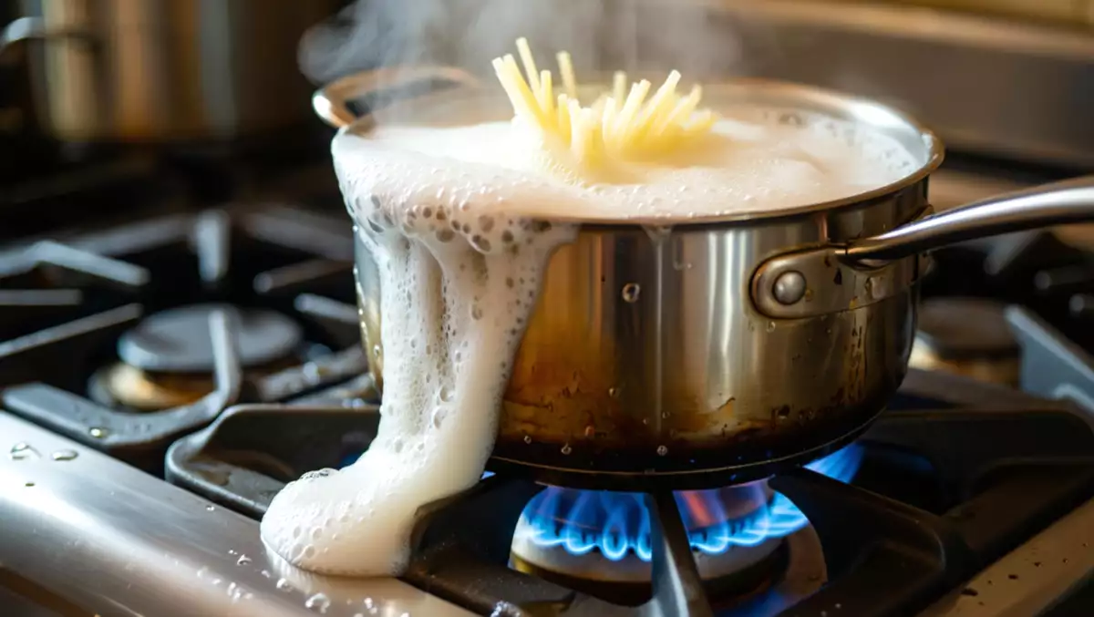 ¿Por qué el agua de la pasta se llena de espuma y termina desbordándose?