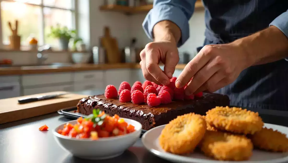Menú vegetariano, 4 de julio: Ajo atao andaluz, milanesa de garbanzo y brownie de chocolate y frambuesa