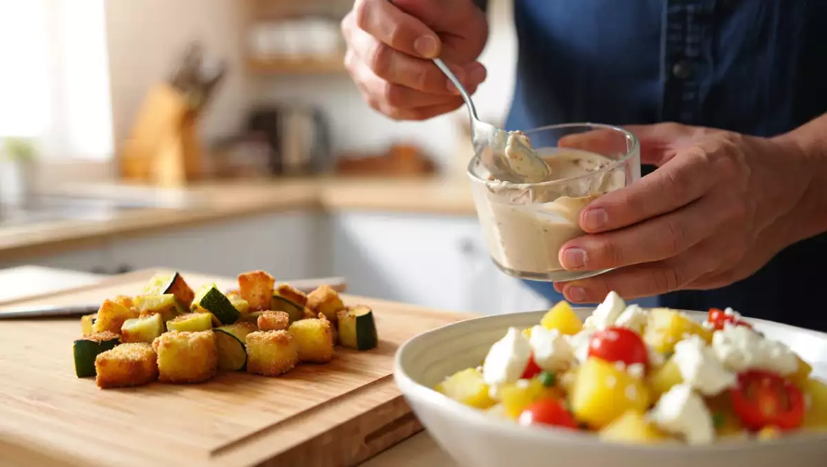 Menú diario, 20 de julio: bocaditos de calabacín, ensalada de patata y helado de mascarpone