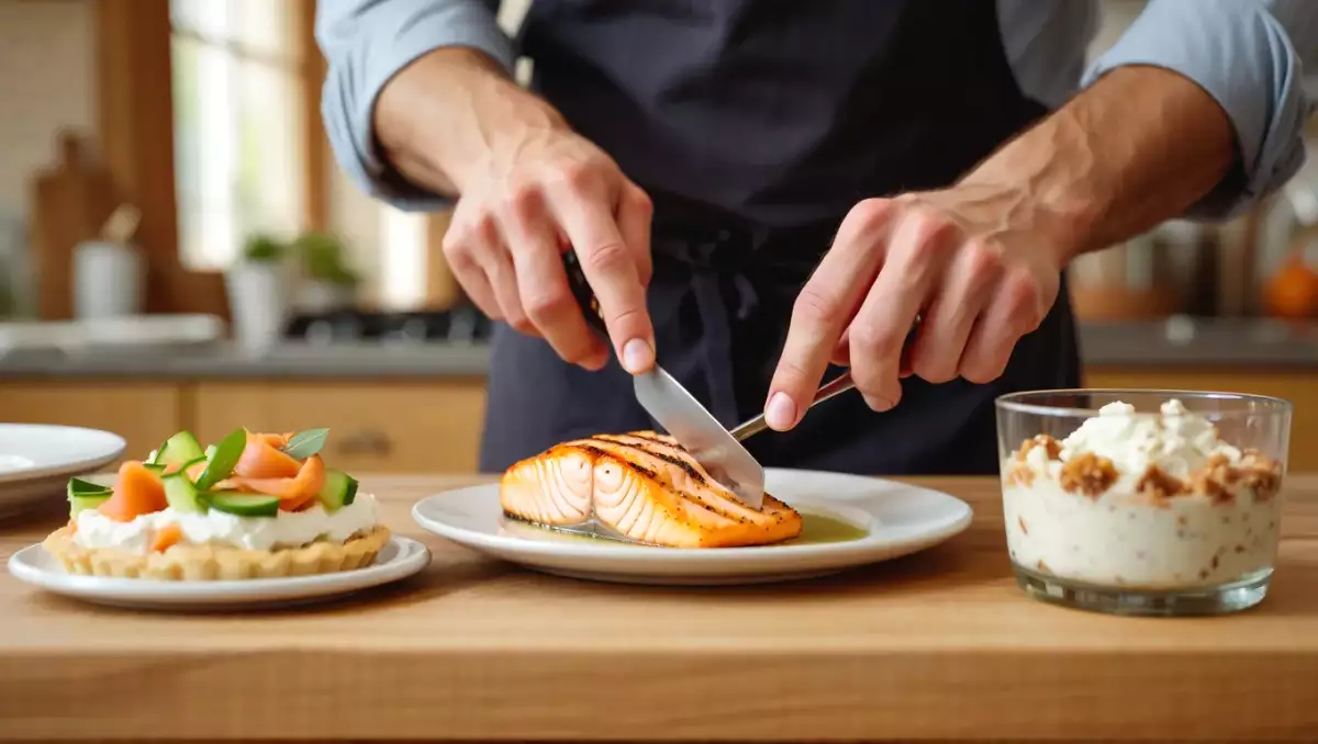 Menú diario, 22 de julio: tarta de verano, salmón a la plancha y tarta helada de turrón