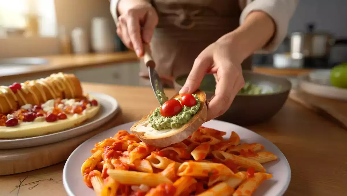 Menú diario, 1 de agosto: tostas frescas, pasta cremosa y espirales de hojaldre