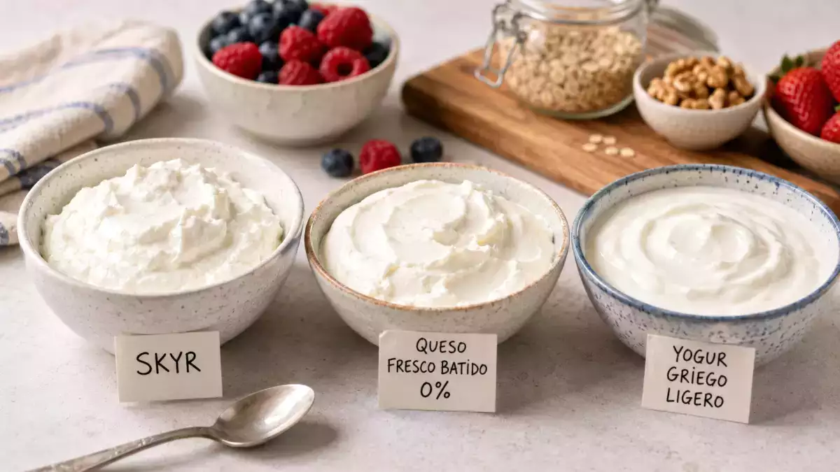 Skyr, queso fresco batido o yogur griego: diferencias en proteínas, grasas y calorías