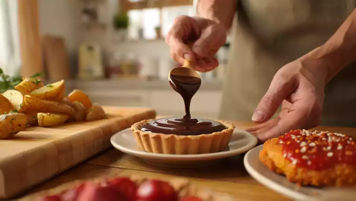 Menú diario, 8 de agosto: Patatas gajo especiadas, hamburguesa de pollo empanado y deliciosa tarta de chocolate