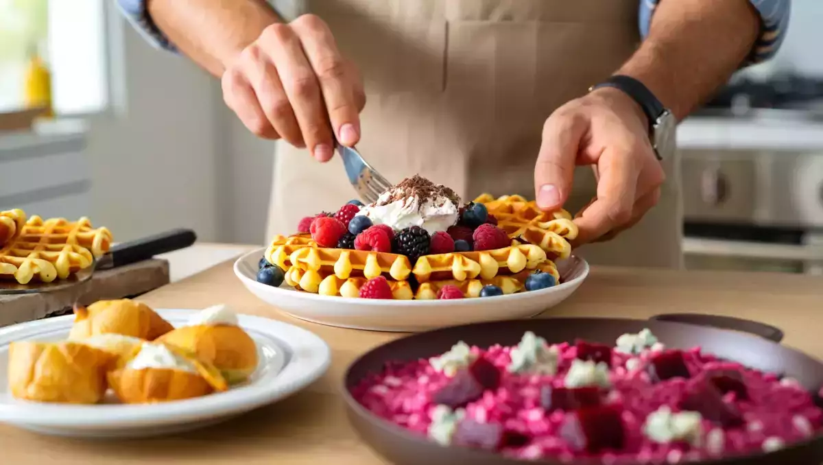 Menú vegetariano, 11 de agosto: explosión de sabores con unas bolitas de mozzarella, risotto de remolacha y gofres irresistibles