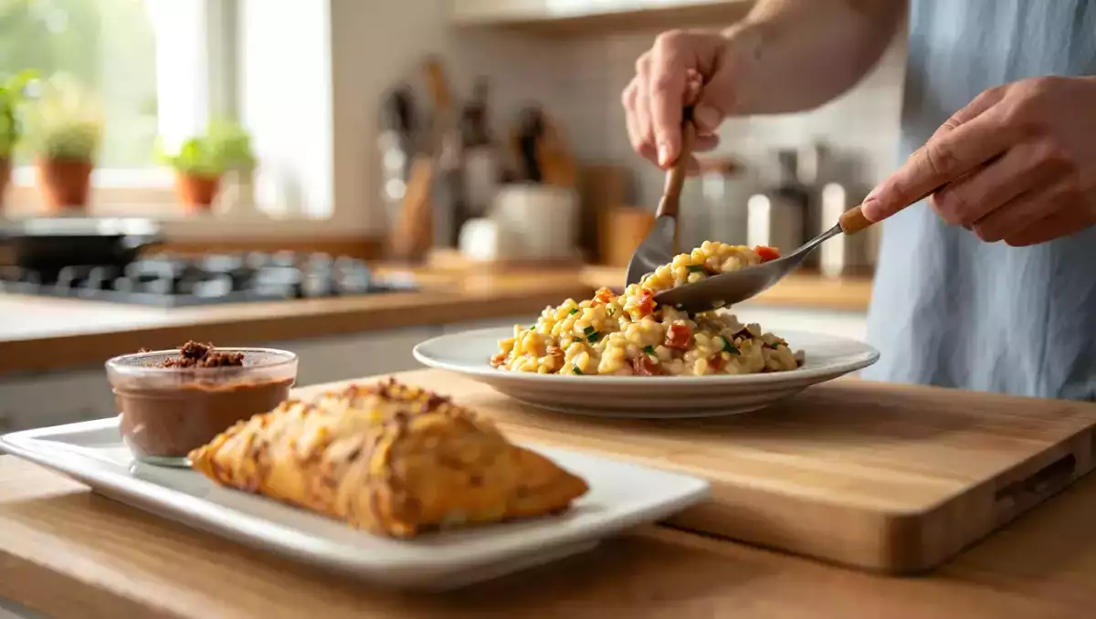 Menú diario, 27 de agosto: empanada de pollo, risotto de higos y chocoflan