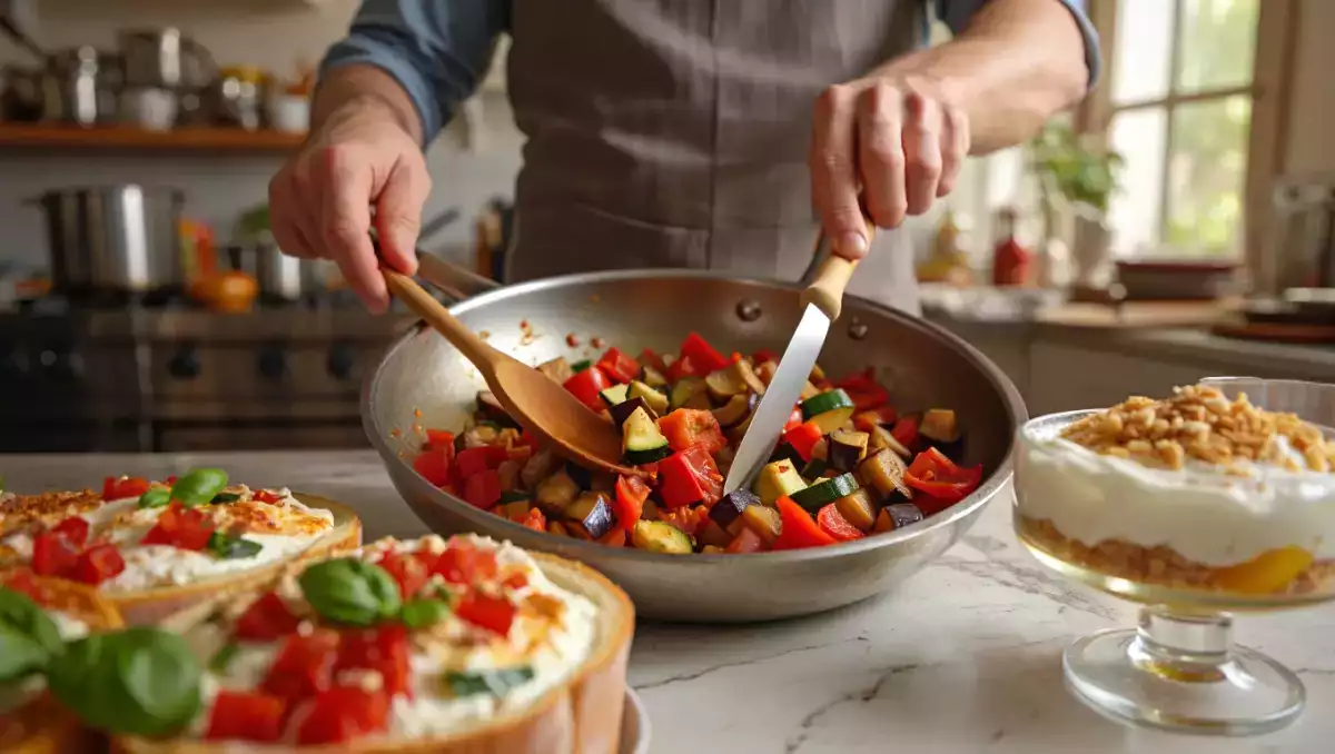 Menú vegetariano, 26 de agosto: sabores de verano con pan pita, ratatouille y vasitos de yogur