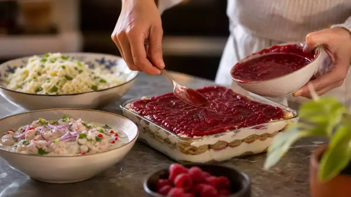 Menú diario, 6 de septiembre: ceviche de pescado con leche de coco, arroz al limón y tiramisú de frambuesas