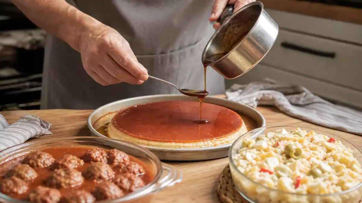 Menú diario, 9 de septiembre: ensalada fresca, albóndigas caseras y tarta flan irresistible