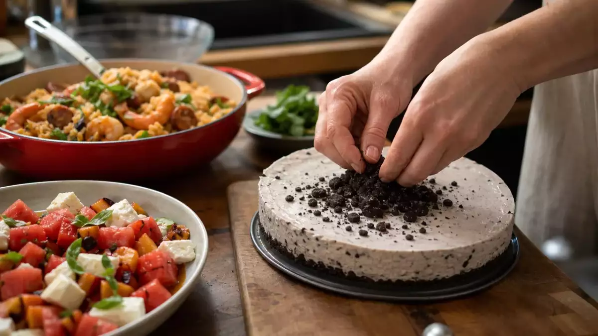 Menú diario, 13 de septiembre: ensalada refrescante, jambalaya sabrosa y tarta de oreo irresistible