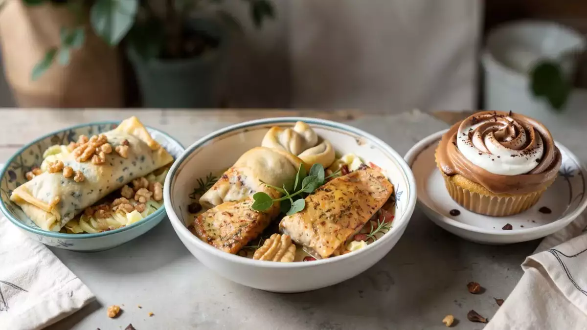 Menú diario, 16 de septiembre: empanadas de roquefort, salmón a la plancha y cupcakes de capuccino