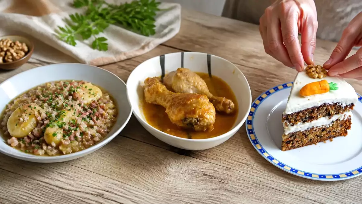Menú diario, 19 de septiembre: delicias de patatas, pollo y tarta de zanahoria