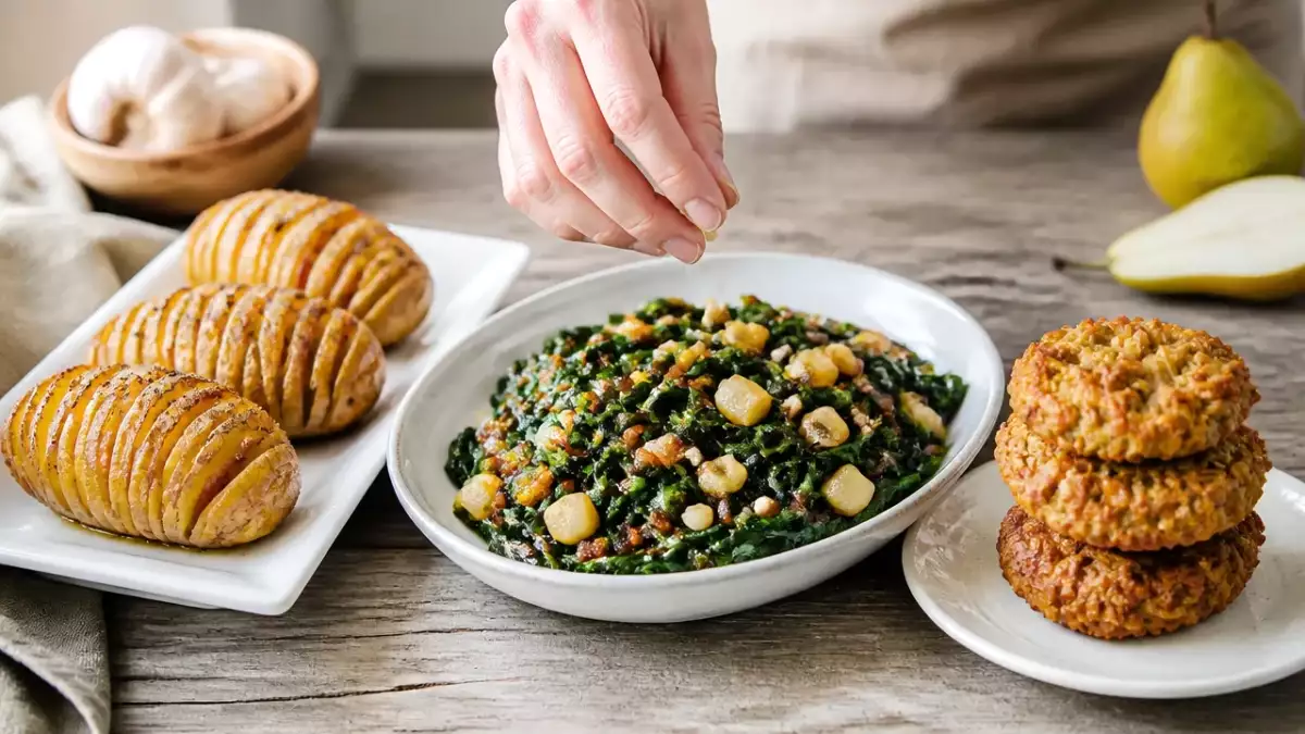 Menú vegetariano, 5 de octubre: un festín de sabores con patatas, espinacas y galletas saludables