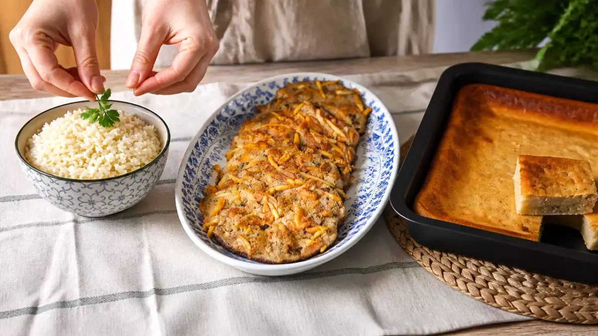 Menú vegetariano, 8 de octubre: sabores reconfortantes con arroz pilaf, berenjenas crujientes y pudin de pan