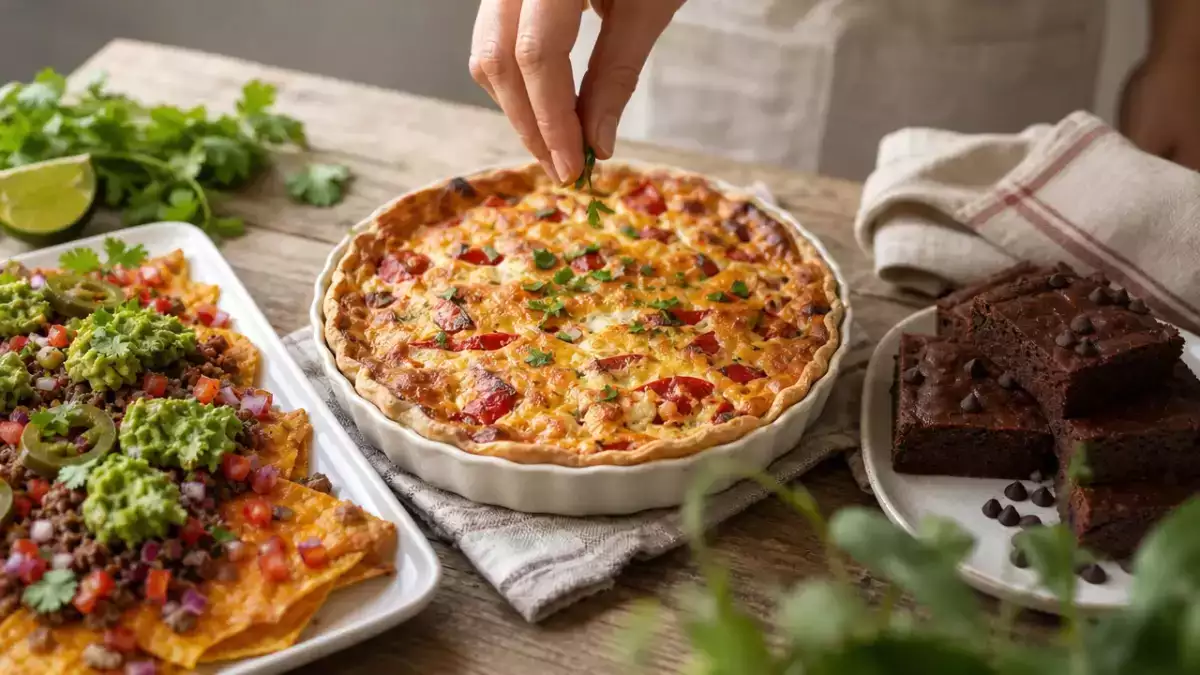 Menú diario, 1 de octubre: nachos con guacamole, quiche de piquillos y brownie proteico