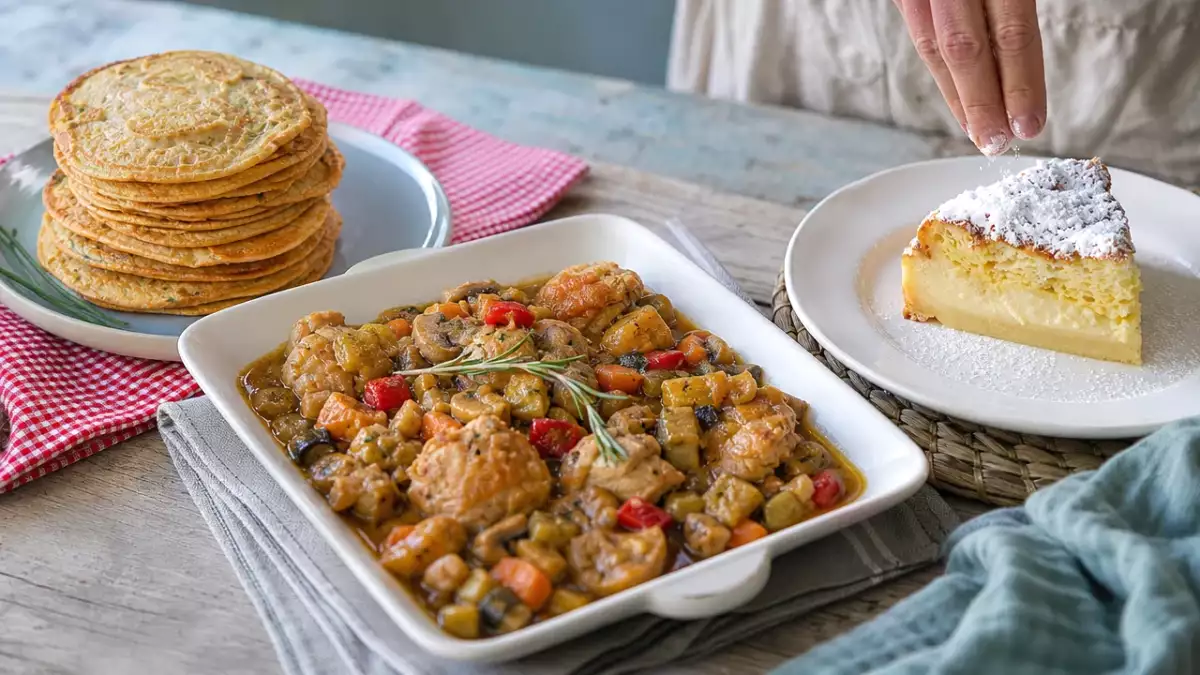 Menú del día, 13 de octubre: tortitas saladas de lentejas, pollo en salsa y pastel mágico