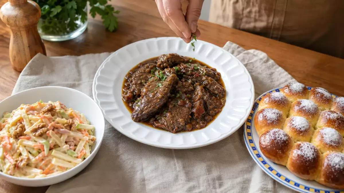 Menú diario, 22 de octubre: ensalada de col, fricandó de ternera y fullatre de Tauste