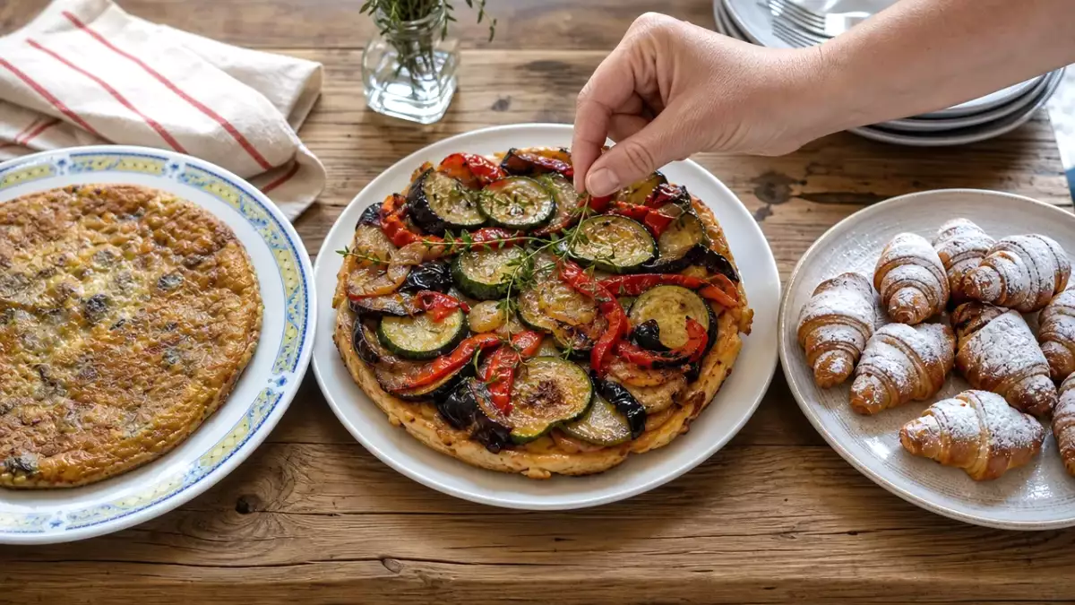 Menú diario, 24 de octubre: tortilla de champiñones, tarta tatin de verduras y croissants de leche condensada