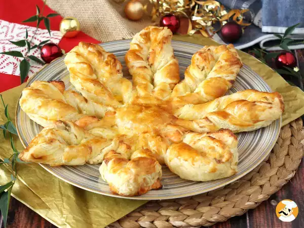 Estrella de hojaldre con salmón y queso crema: el aperitivo perfecto para Navidad