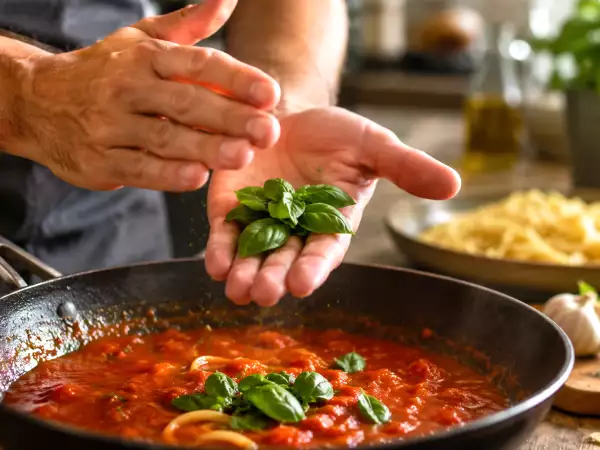 Un gesto sencillo que potencia el aroma de la albahaca fresca justo antes de usarla en tus recetas