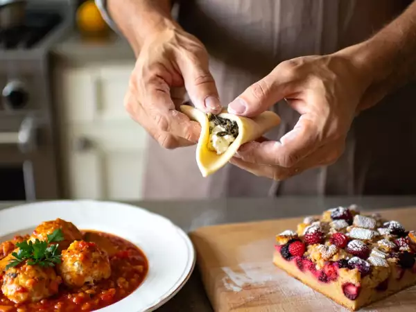 Menú del día, 8 de mayo: un aperitivo distinto, albóndigas marineras y un blondie con frutos rojos