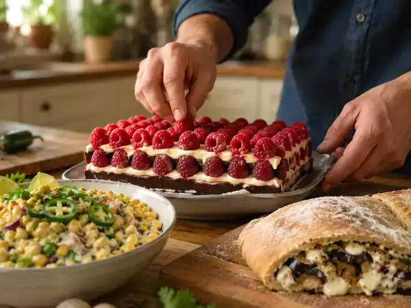 Menú diario, 3 de junio: ensalada de maíz, calzone de champiñón y postre de chocolate