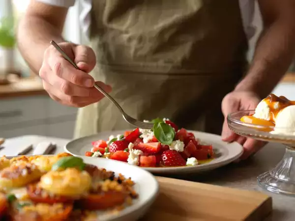 Menú del día, 10 de junio: ensalada fresca, patatas gratinadas y melocotón melba