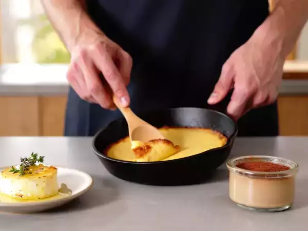 Menú del día, 17 de junio: delicias griegas, clafoutis salado y flan de chocolate