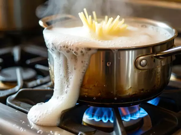 ¿Por qué el agua de la pasta se llena de espuma y termina desbordándose?