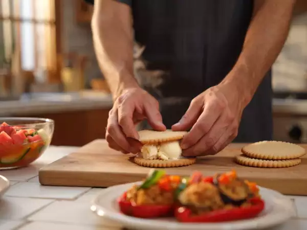 Menú vegetariano, 6 de julio: Gazpacho de sandía, pimientos fritos rellenos y sándwich de helado casero