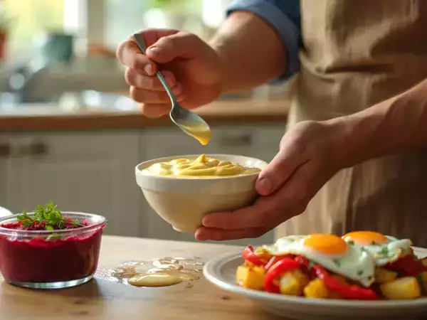 Menú vegetariano, 25 de julio: Vasitos de remolacha, huevos estrellados con patatas y pimientos y batido de plátano y vainilla