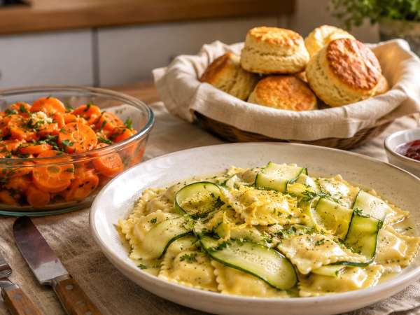 Menú vegetariano, 28 de julio: Zanahorias aliñadas, ravioli 4 quesos y scones clásicos