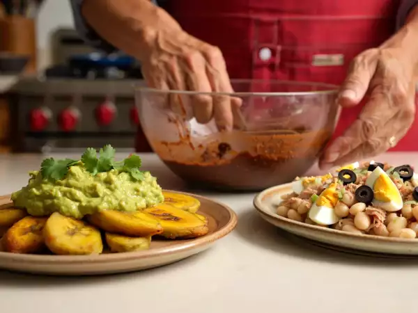 Menú diario, 18 de julio: patacones, ensalada portuguesa y muffins de chocolate