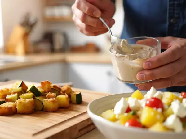 Menú diario, 20 de julio: bocaditos de calabacín, ensalada de patata y helado de mascarpone